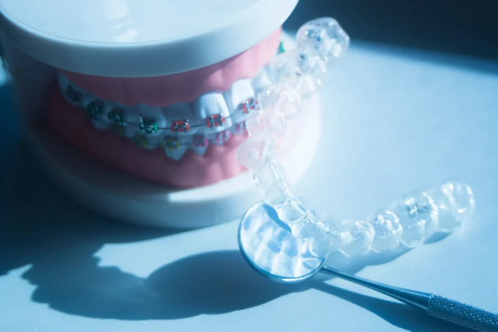 Traditional braces and clear aligners