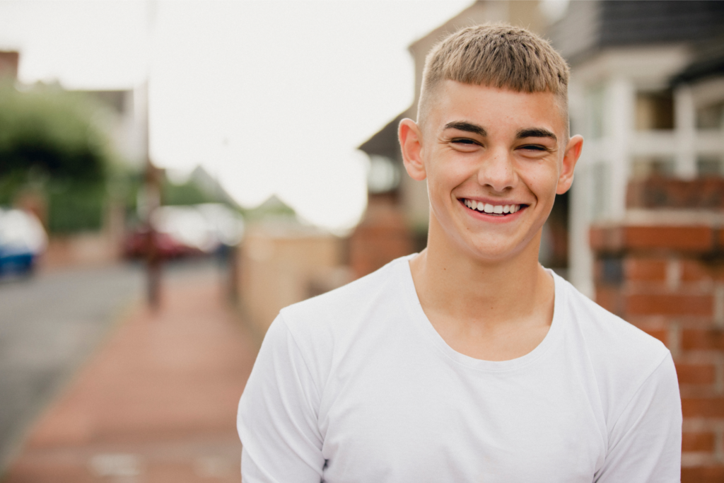 teenager boy smiling